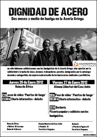Cartel de acto de solidaridad en Barcelona