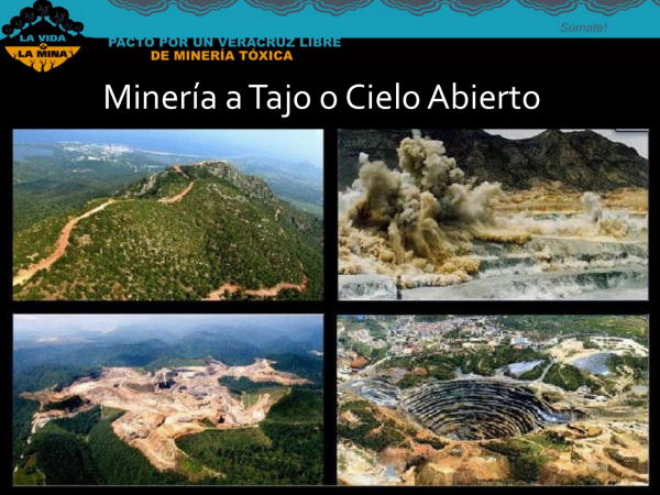 cartel Minería a Cielo Abierto