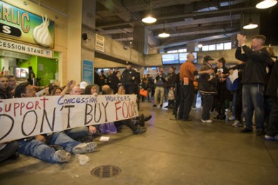 Workers Sit-In at the San Francisco Baseball Park
