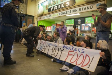 Workers Sit-In at the San Francisco Baseball Park